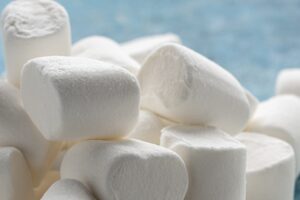 Pile marshmallows close up