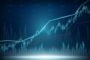 stock market, economic graph with diagrams, business and financial concepts and reports, abstract technology communication concept vector background